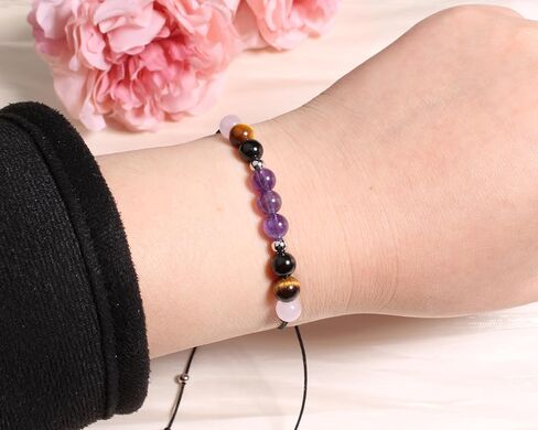 Triple Protection Bracelets Negative Energy Blocker, Black Tourmaline and Obsidian Bracelets for Women Men, Gifts for Him Her in Kuwait