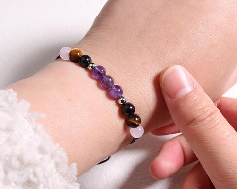 Triple Protection Bracelets Negative Energy Blocker, Black Tourmaline and Obsidian Bracelets for Women Men, Gifts for Him Her in Kuwait