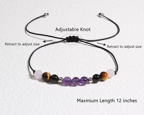 Triple Protection Bracelets Negative Energy Blocker, Black Tourmaline and Obsidian Bracelets for Women Men, Gifts for Him Her in Kuwait