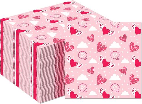 40pcs قلب مناديل عيد الحب مناديل عيد الحب مناديل يمكن التخلص منه مناديل فالنتينز المناديل المناديل in Kuwait