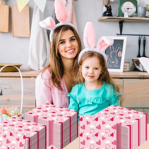 40pcs قلب مناديل عيد الحب مناديل عيد الحب مناديل يمكن التخلص منه مناديل فالنتينز المناديل المناديل in Kuwait