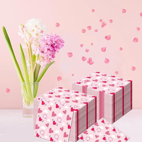 40pcs قلب مناديل عيد الحب مناديل عيد الحب مناديل يمكن التخلص منه مناديل فالنتينز المناديل المناديل in Kuwait
