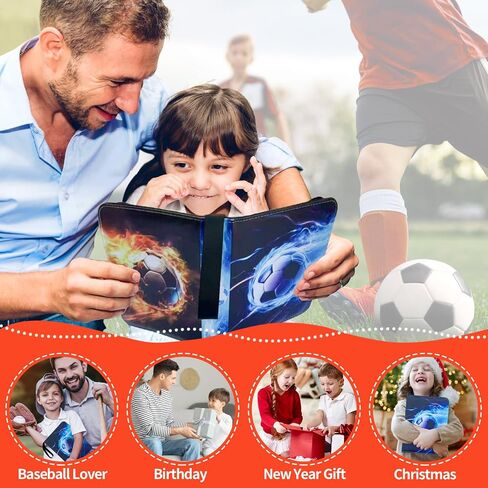 رابط بطاقات كرة القدم ، 4 جيب جيب أعلى محمل مع 55 أكمام قابلة للإزالة ، وتجميعات التداول 3 حلقة تناسب 440 ألبومات مجموعة لبطاقات اللعبة ، وبطاقات الرياضة ، وبطاقات كرة القدم ، وبطاقات البيسبول in Saudi Arabia