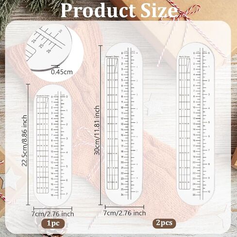 Olycraft 3pcs 2 أحجام الحاكم الجورب الحياكة الكروشيه لا ثقب 8.9/11.8 بوصة صافية أكريليك الجورب كروشيه الحاكم الجورب الحياك in Saudi Arabia