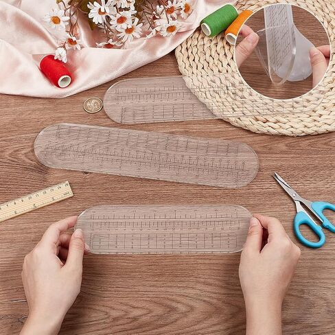 Olycraft 3pcs 2 أحجام الحاكم الجورب الحياكة الكروشيه لا ثقب 8.9/11.8 بوصة صافية أكريليك الجورب كروشيه الحاكم الجورب الحياك in Saudi Arabia