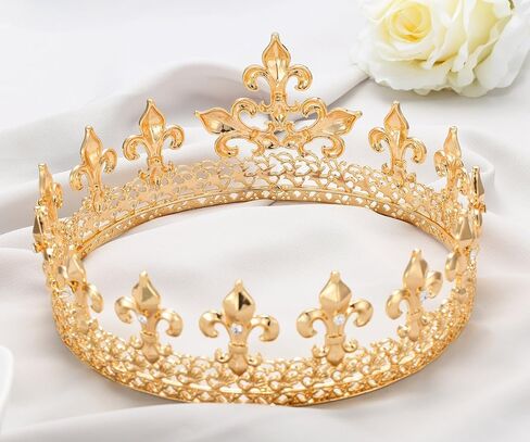 S SNUOY King Crown Full Round Crown Cake Topper Prom Party Hats Birthday Crown for Men in Saudi Arabia