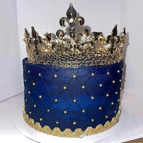 S SNUOY King Crown Full Round Crown Cake Topper Prom Party Hats Birthday Crown for Men in Saudi Arabia