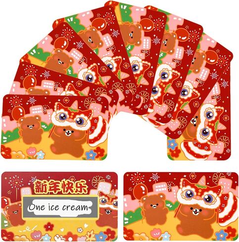 10PCS Chinese New Year 2025 Scratch Off Card Game,Lunar New Year Fortune Cards,2025 Year of The Snake Scratch Off for Office Company Spring Festival Chinese New Year Party Supplies Party in Saudi Arabia