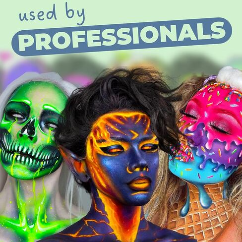 Blue Squid PRO Face Paint - Professional Water Based Single Cake Facepaint & Body Paints - SFX Makeup, Kids Adults Face Painting for Costume, Halloween, Cosplay - Split Red, White & Blue 30g / 1oz in Kuwait