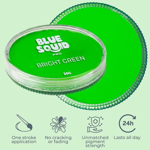 Blue Squid PRO Face Paint - Professional Water Based Single Cake Facepaint & Body Paints - SFX Makeup, Kids Adults Face Painting for Costume, Halloween, Cosplay - Split Red, White & Blue 30g / 1oz in Kuwait