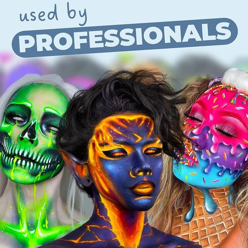 Blue Squid PRO Face Paint - Professional Water Based Single Cake Facepaint & Body Paints - SFX Makeup, Kids Adults Face Painting for Costume, Halloween, Cosplay - Split Red, White & Blue 30g / 1oz in Kuwait