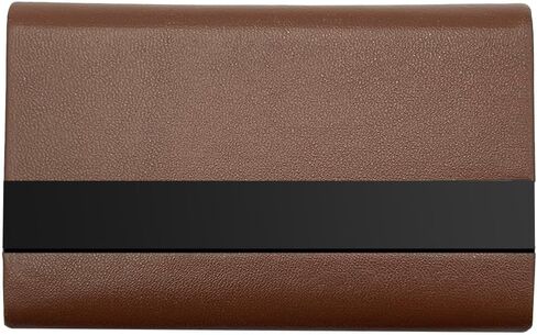 Business Card Holder, PU Leather Business Card Case, Stainless Steel Business Card Holders Pocket Metal Name Card Case, Slim Card Carrier for Men & Women (Dark Blue) in Saudi Arabia