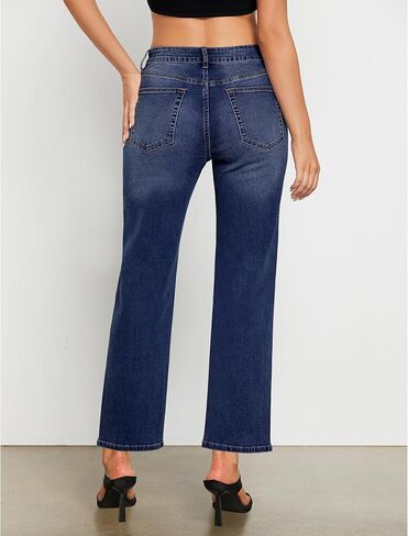 GRAPENT Straight Leg Jeans for Women High Waisted Trendy Ankle Length Forward Seams Stretchy Denim Pants Baggy Jeans in Kuwait
