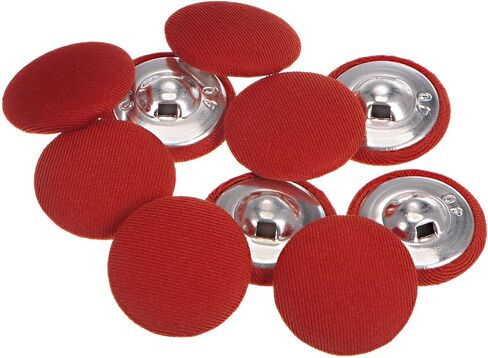 HARFINGTON 10pcs 40L Fabric Cloth Covered Button 25mm Metal Shank Round Sewing Buttons for Suits Dress Blouses, Red in Saudi Arabia