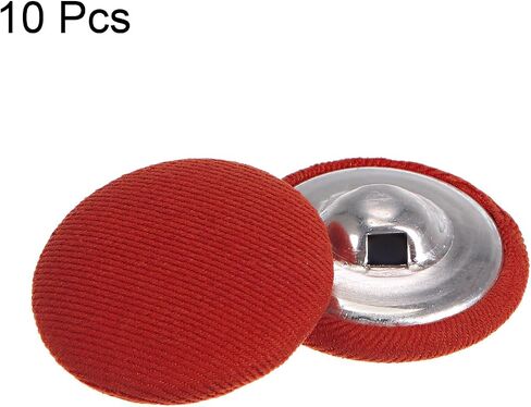 HARFINGTON 10pcs 40L Fabric Cloth Covered Button 25mm Metal Shank Round Sewing Buttons for Suits Dress Blouses, Red in Saudi Arabia