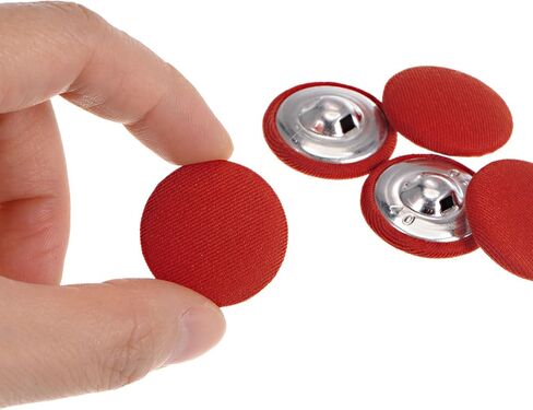 HARFINGTON 10pcs 40L Fabric Cloth Covered Button 25mm Metal Shank Round Sewing Buttons for Suits Dress Blouses, Red in Saudi Arabia