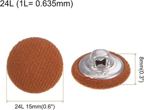 HARFINGTON 10pcs 40L Fabric Cloth Covered Button 25mm Metal Shank Round Sewing Buttons for Suits Dress Blouses, Red in Saudi Arabia