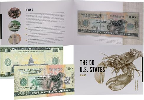 HOBBY OF KINGS USA 100 Dollar Note | Utah Commemorative Souvenir | The Beehive State | Transcontinental Railroad | Delicate Arch | Golden Spike | Collector's Album | The 50 U.S. States Edition in Kuwait