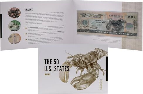 HOBBY OF KINGS USA 100 Dollar Note | Utah Commemorative Souvenir | The Beehive State | Transcontinental Railroad | Delicate Arch | Golden Spike | Collector's Album | The 50 U.S. States Edition in Kuwait