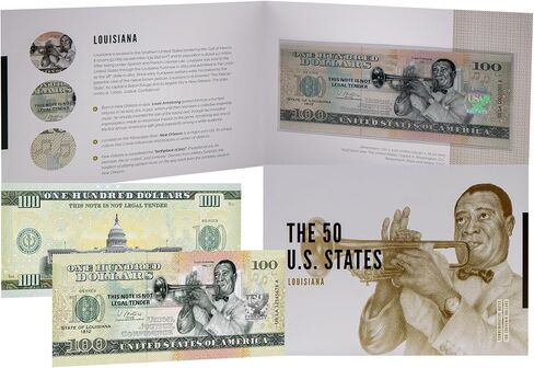 HOBBY OF KINGS USA 100 Dollar Note | Utah Commemorative Souvenir | The Beehive State | Transcontinental Railroad | Delicate Arch | Golden Spike | Collector's Album | The 50 U.S. States Edition in Kuwait