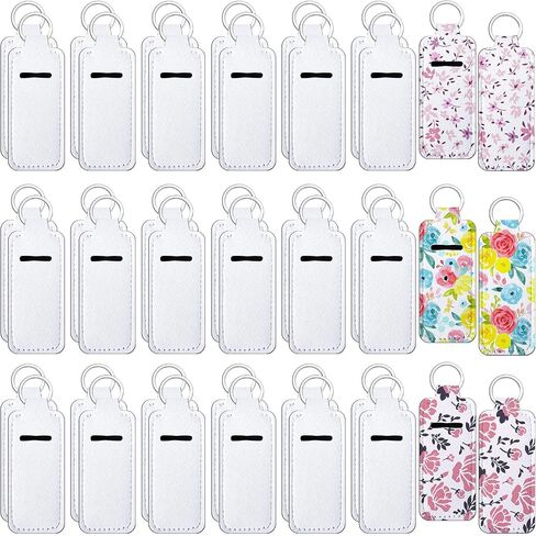 Hicarer Sublimation Lipstick Holder Keychain Bulk Blank Lipstick Neoprene Clip-on Sleeve Travel Key Ring Holder in Saudi Arabia