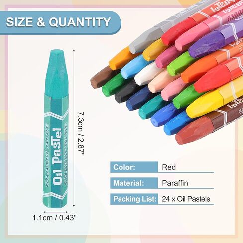 PATIKIL Black Oil Pastels, 24Pcs Soft Oil Crayons Vibrant and Creamy Pastels Stick Art Supplies for Art Painting Drawing Blending Graffiti for Artists Beginners in Saudi Arabia