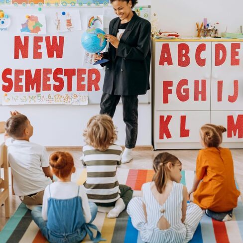 Glitter Bulletin Board Letters for Classroom Alphabet Poster Board Letters for Bulletin Board Display Home School Classroom Decor(Black,4 Inch) in Kuwait