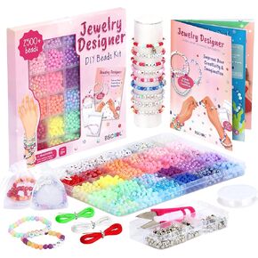 BSCOOL - مجموعة Jewelry Designer DIY Beads Kit ، 2500+ خرز ، مجموعة صداقة من صنع المجوهرات ، مجموعة صناعة المجوهرات للفتيات في سن 5 وما فوق. مجموعة كاملة مع السحر. دليل التعليمات المدرجة
