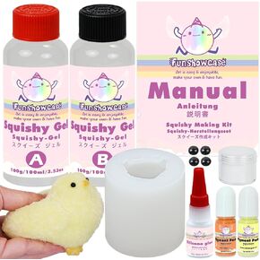 FUNSHOWCASE Taba Squishy Maker Big Chick Silicone Mold+Gel+Kits Fufu Squish Making Pack