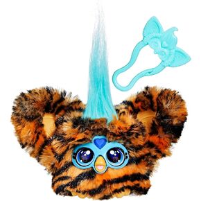 Furby Furblets Ty-Bee Mini Friend, Electronic Plush Toys for Girls & Boys 6+, Orange Tiger, Speaks Furbish & Plays Music, Series 4