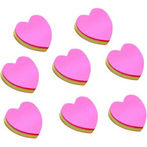 YEJI Random Color 8pcs Sticky Notepads Self-Adhesive Paper Post Notes Heart Shape