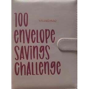 100 Envelope Challenge Binder Savings $5,050 Challenges Binder with Cash Envelope Sticker Labels, Each Grid has Two Sides, Have Enough Pages for Budget Planning and Saving Money