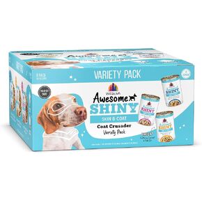 Weruva Awesome Shiny, Coat Crusader Variety Pack, 14oz Can (Pack of 9)