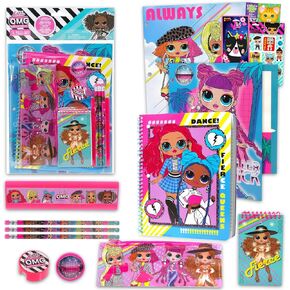 LOL Surprise School Supplies Set - Bundle with 11 Pc LOL Doll Activity Pack with Coloring, Notebooks, Memo Pad, Folders, and More | LOL Surprise Art Kit for Girls