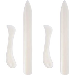 4 Pieces Paper Scoring Tool Paper Creaser Plastic Paper Creaser Scoring Board Tool Folder Paper Creaser Envelope Slitter Envelope Opening Slitter Envelope Opener Letter Openers, White