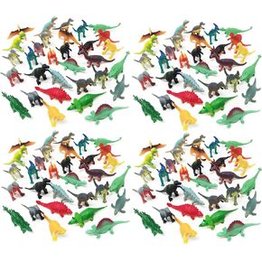 Boley 150 Pack Miniature Dinosaur Toy Set - Colorful Mini Plastic Dinosaur Figure Variety Pack - Perfect for Party Packs, Party Favors, Cake Toppers, and Stocking Stuffers!