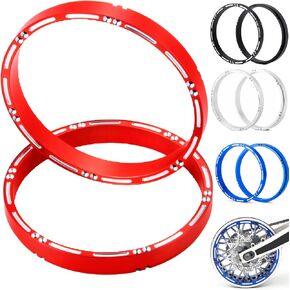 RCHUBAM 2Pcs Rear Wheel Reinforcement Rings Aluminum 7075 RC Wheel Outer Rings 108 * 13mm for LOSI 1/4 Promoto MX RC Motorcycle Upgraded Parts (Red)