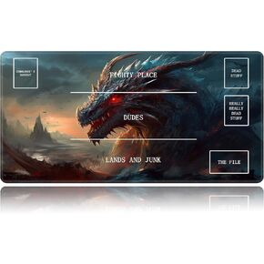 Cool Cat Card Game Mats, MTG Playmat & Mouse Pad 24" x 14", Game Play Mat with Stitched Edge for Magic The Gathering, Anime TCG Card Desk Writing Pad