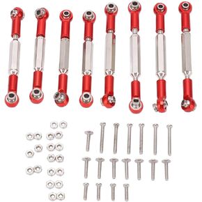 رابط التوجيه المعدني Vgeby ، 8pcs المعدنية قابلة للتعديل التوجيه ربط سبيكة الألومنيوم رابط السحب قضيب C14 C24 B14 Mn D90 D91 (الأحمر) رابط الارتباط
