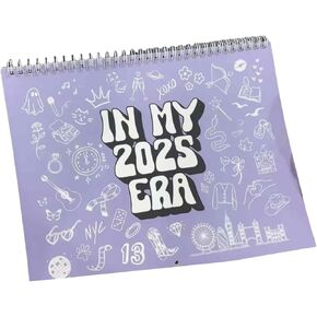 In my 2025 Era Calendar,2025 Hand Drawn Calendar,Music Lyrics Tour Calendar,12 Monthly Calendar Planner, Calendar for Girl and Boy Teens Fans Gift