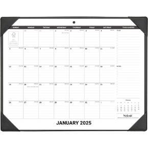 Nekmit Large Desk Calendar 2025-2026 with PU Desk Protecting Pad, Runs From January 2025 - June 2026, Big Desktop Calendar 21 x 16 1/2 Inches for Home and Office