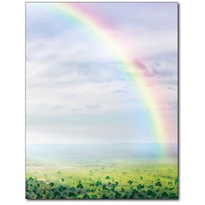Lucky Rainbow Stationery Paper - 80 Sheets - Great for St. Patrick's Day Flyers, Letters, or Invitations