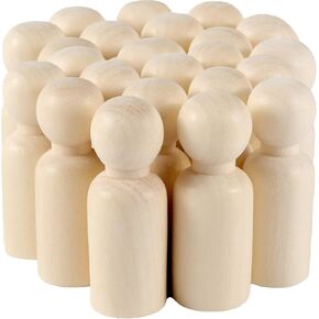 150 Pack Unfinished Wooden Peg Dolls, Natural Wooden Peg Doll Body, Wooden Peg Doll People for DIY Crafts, Wedding,Home Party Decoration