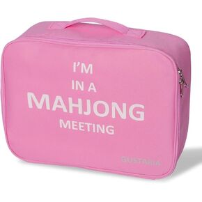 Empty Chinese Mahjong Bag, Suitable for 40-44mm(1.5-1.75Inches) size 146 Chinese mahjong tiles, Blue Mahjong Tiles Storage Bag (Case Only, Mahjong Tiles not Include)