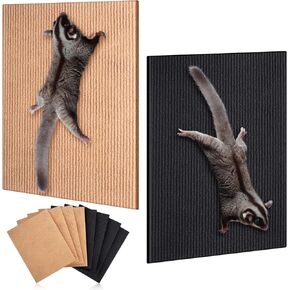 Abbylike 8 Pcs Sugar Glider Toys, Self-Adhesive Sugar Glider Climbing Mats Cage Accessories for Sharpening Claws, Scratching Pads for Couch Corner Wall Furniture Protector