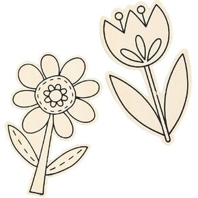 DIY Wood Spring Flower Flower for Kids (24pc) - الحرف اليدوية للأطفال والأنشطة المنزلية الممتعة
