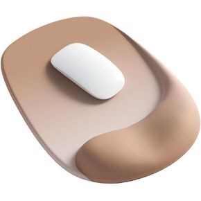 ErgoEase Ergonomic Mouse Pad with Gel Wrist Support - Premium Lycra Fabric, Non-Slip, Ideal for Laptop & Desktop, Office & Gaming，Desk Accessories (04Caramel Brown)