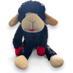 Multipet 14" Black Lamb Chop Plush Dog Toy with Squeaker – Soft and Durable Pet Companion