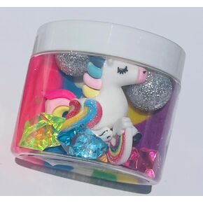 Unicorn Rainbow ONE 6oz Busy Jar Activity Fine Motor Skills Easy Clean Compact Portable Sensory Dough Kit Educational Endless Toy Gift for Toddlers Kids (Rainbow Unicorn)