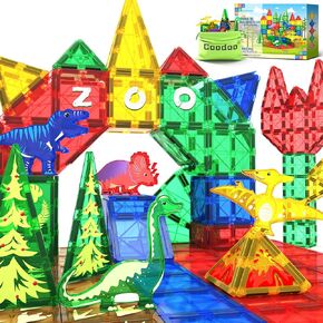 Coodoo Dinosaur Toys Magnetic Tiles Jungle Dinosaur World Starter-Kids Games Boys Toys Ages 3-5 4-6 Toys Girls Ste Magnetic Clocks Preschool Sensory Toys Toys Creative Creative Kids Kids